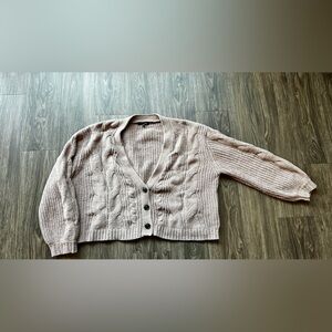 Mauve Cropped Cardigan